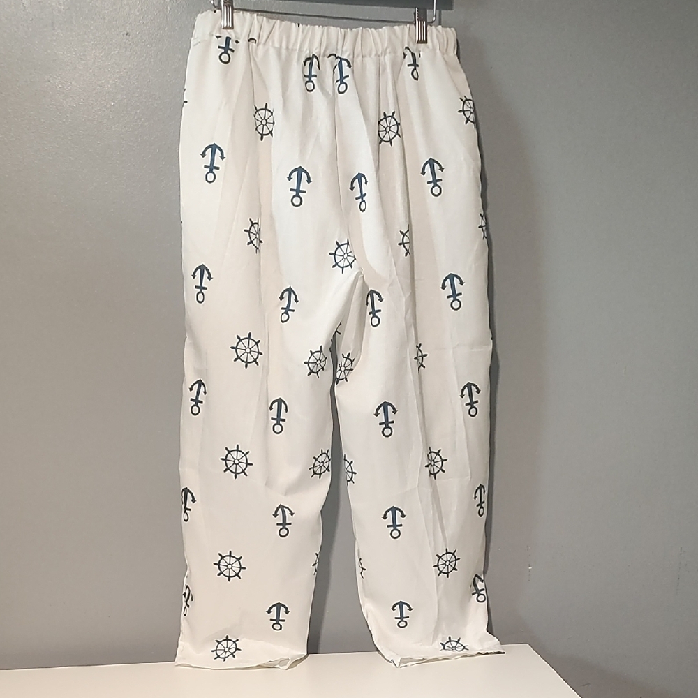 Nautical Print Women's White Sailor Pants - Picture 17 of 17